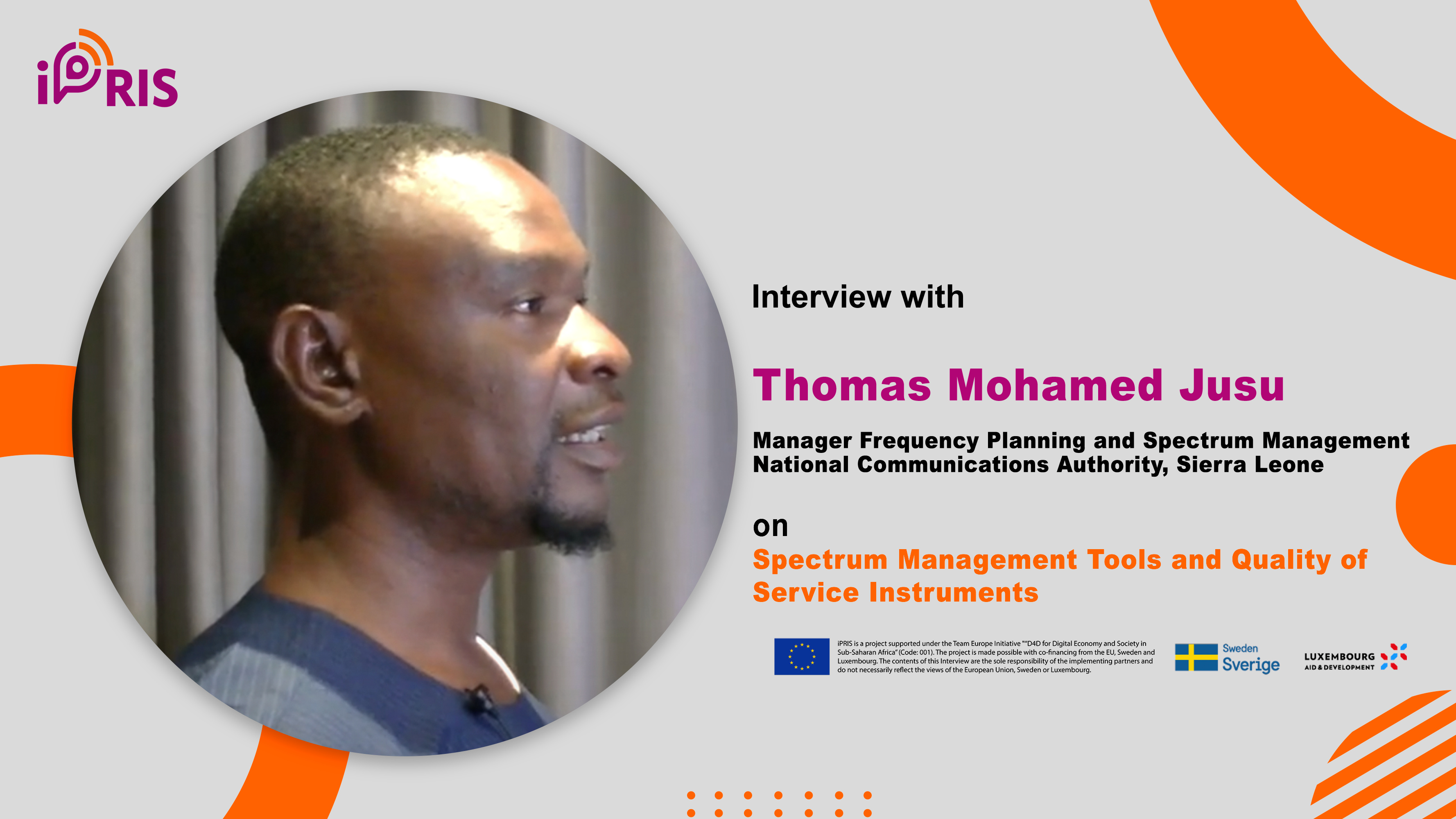 Entretien avec Thomas Mohamed Jusu – Responsable de la planification des fréquences et de la gestion du spectre, Autorité nationale des communications de Sierra Leone